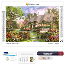 Load image into Gallery viewer, church lane cottage full drill diamond painting by create love share