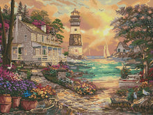 Load image into Gallery viewer, Cottage by the Sea Diamond Painting Art Kit Create Love Share