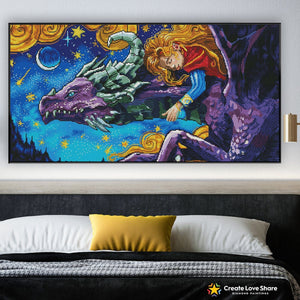 I dreamof dragons diamond painting canvas kit layout by create love share