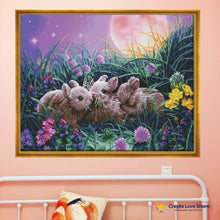 Load image into Gallery viewer, moon babies diamond painting canvas kit layout by create love share
