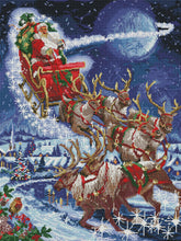 Load image into Gallery viewer, Santa's Sleigh Team Diamond Painting preview rendering by Create Love Share