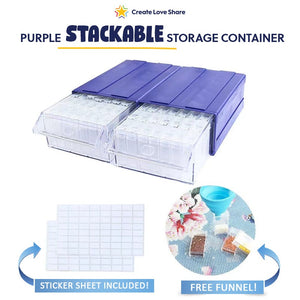 Stackable Storage Containers Create Love Share Purple 
