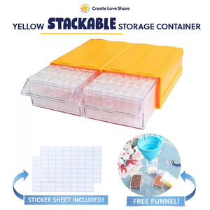 Stackable Storage Containers Create Love Share Yellow 