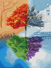Load image into Gallery viewer, tree of 4 seasons diamond painting, tree of 4 seasons diamond art by Create Love Share Australia