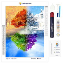 Load image into Gallery viewer, tree of 4 seasons diamond painting, tree of 4 seasons diamond art by Create Love Share Australia