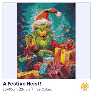 A Festive Heist! diamond painting rendering preview by create love share
