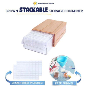 Stackable Storage Containers Create Love Share Brown 