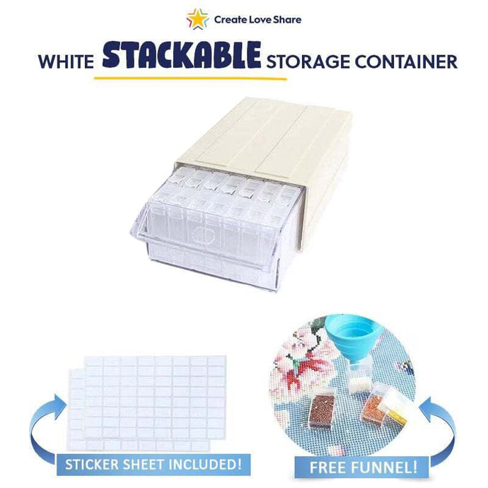 Stackable Storage Containers Create Love Share White 