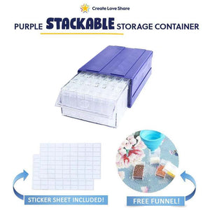 Stackable Storage Containers Create Love Share Purple 
