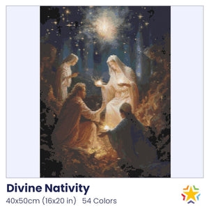 Divine Nativity diamond painting rendering preview by create love share
