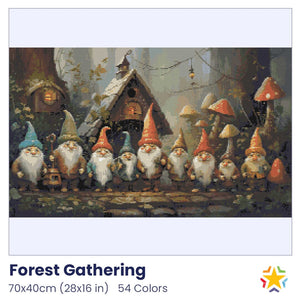 Forest Gathering diamond painting rendering preview by create love share