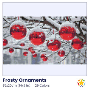 Frosty Ornaments diamond painting rendering preview by create love share