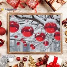 Load image into Gallery viewer, Frosty Ornaments diamond painting canvas kit layout by create love share
