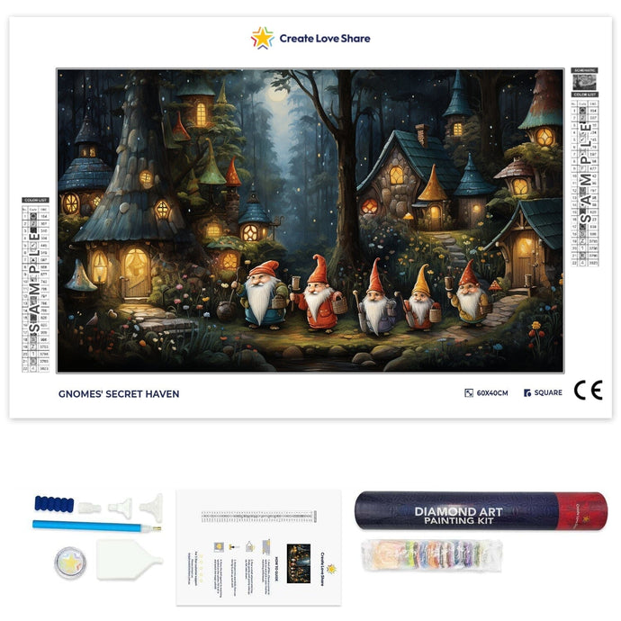 Gnomes' Secret Haven full drill diamond painting by create love share