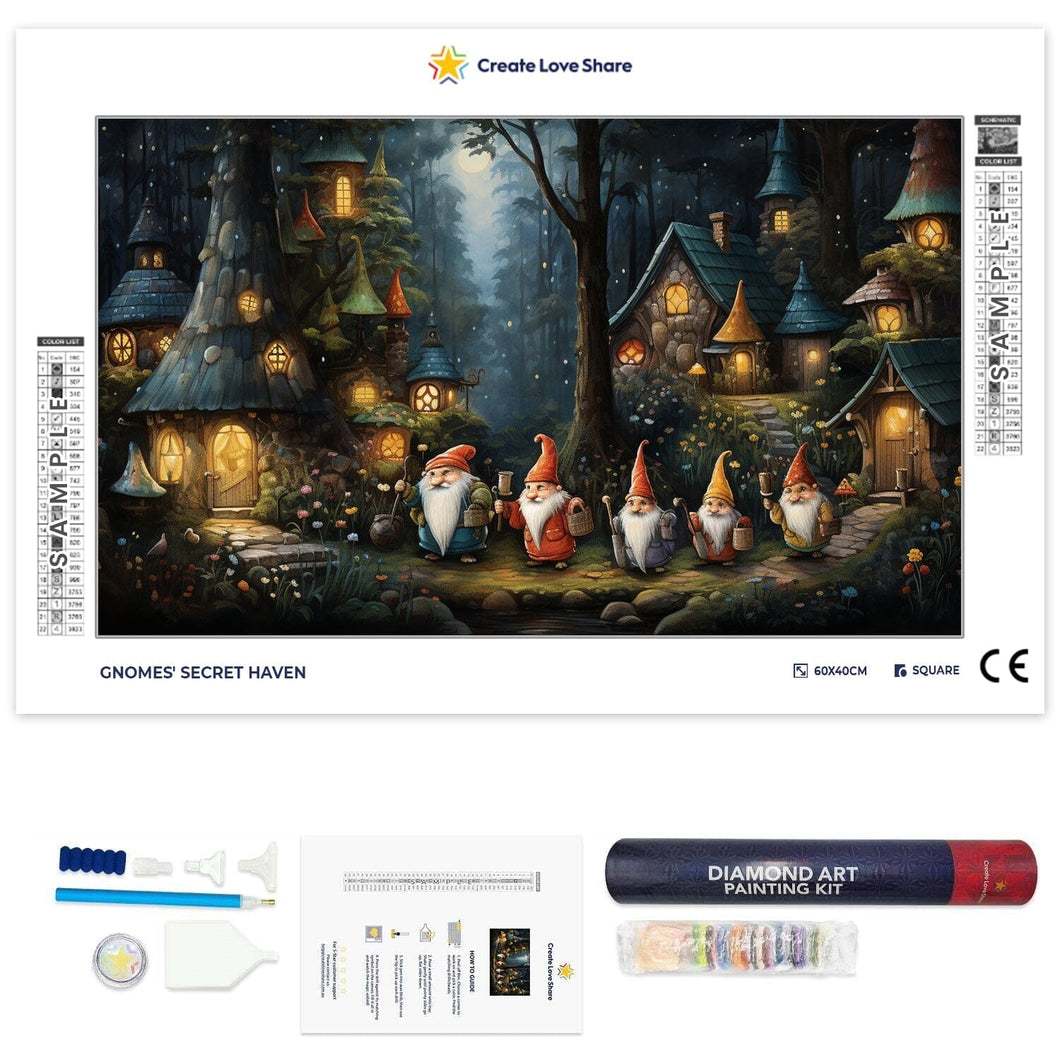 Gnomes' Secret Haven full drill diamond painting by create love share
