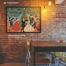 Load image into Gallery viewer, Grand Christmas Soiree diamond painting canvas kit layout by create love share

