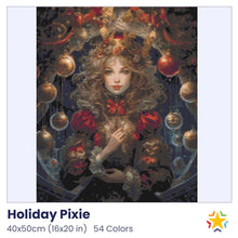 Load image into Gallery viewer, Holiday Pixie diamond painting rendering preview by create love share
