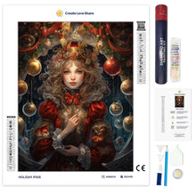 Load image into Gallery viewer, Holiday Pixie full drill diamond painting by create love share

