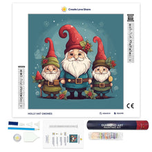 Load image into Gallery viewer, Holly Hat Gnomes full drill diamond painting by create love share
