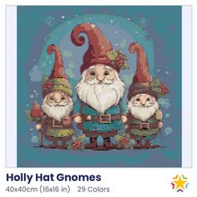Load image into Gallery viewer, Holly Hat Gnomes diamond painting rendering preview by create love share
