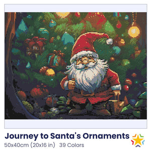 Journey to Santa's Ornaments diamond painting rendering preview by create love share