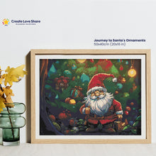 Load image into Gallery viewer, Journey to Santa&#39;s Ornaments diamond painting canvas kit layout by create love share
