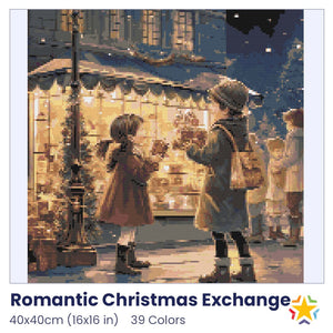 Romantic Christmas Exchange diamond painting rendering preview by create love share