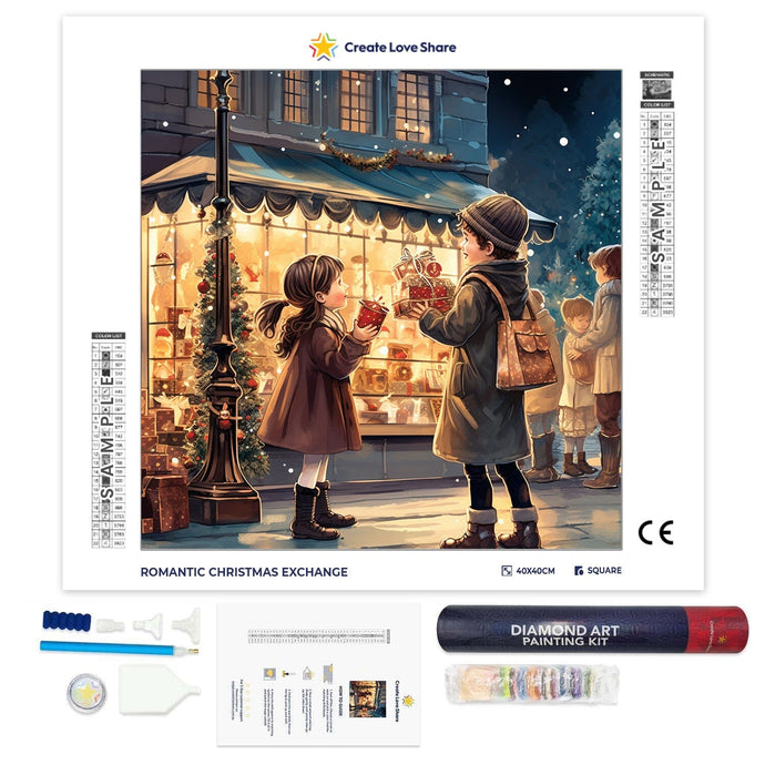 Romantic Christmas Exchange full drill diamond painting by create love share