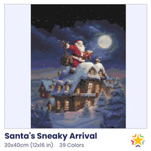 Load image into Gallery viewer, Santa&#39;s Sneaky Arrival diamond painting rendering preview by create love share
