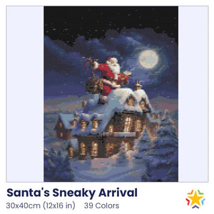 Santa's Sneaky Arrival diamond painting rendering preview by create love share
