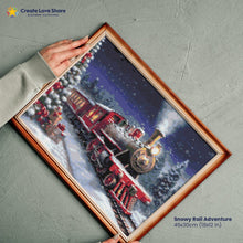 Load image into Gallery viewer, Snowy Rail Adventure diamond painting canvas kit layout by create love share
