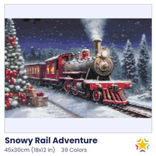 Load image into Gallery viewer, Snowy Rail Adventure diamond painting rendering preview by create love share
