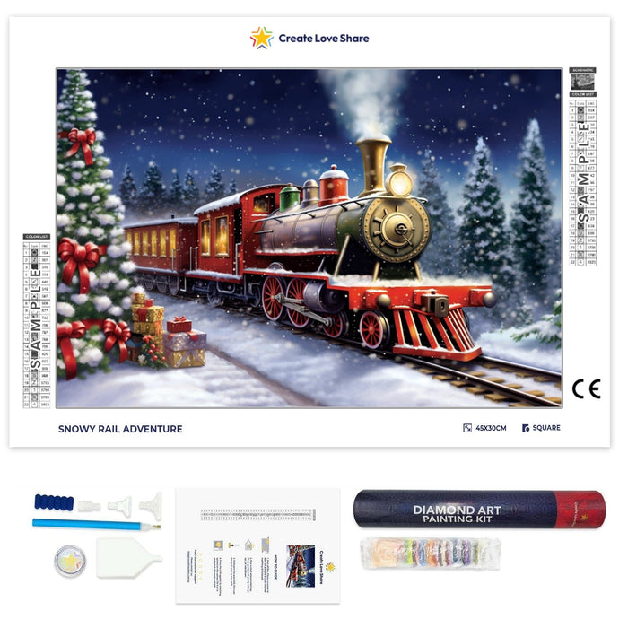 Snowy Rail Adventure full drill diamond painting by create love share