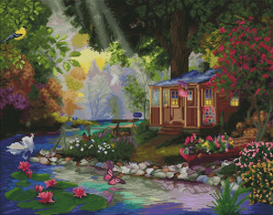 butterfly lake diamond painting rendering preview by create love share