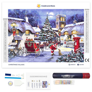 Christmas Village Diamond Painting Art Kit Create Love Share 