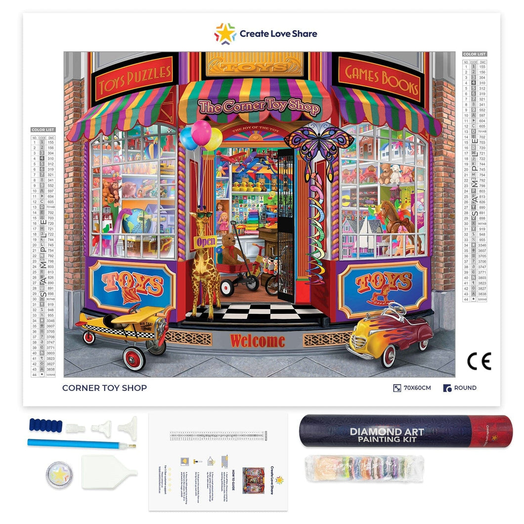 corner toy store full drill diamond painting by create love share