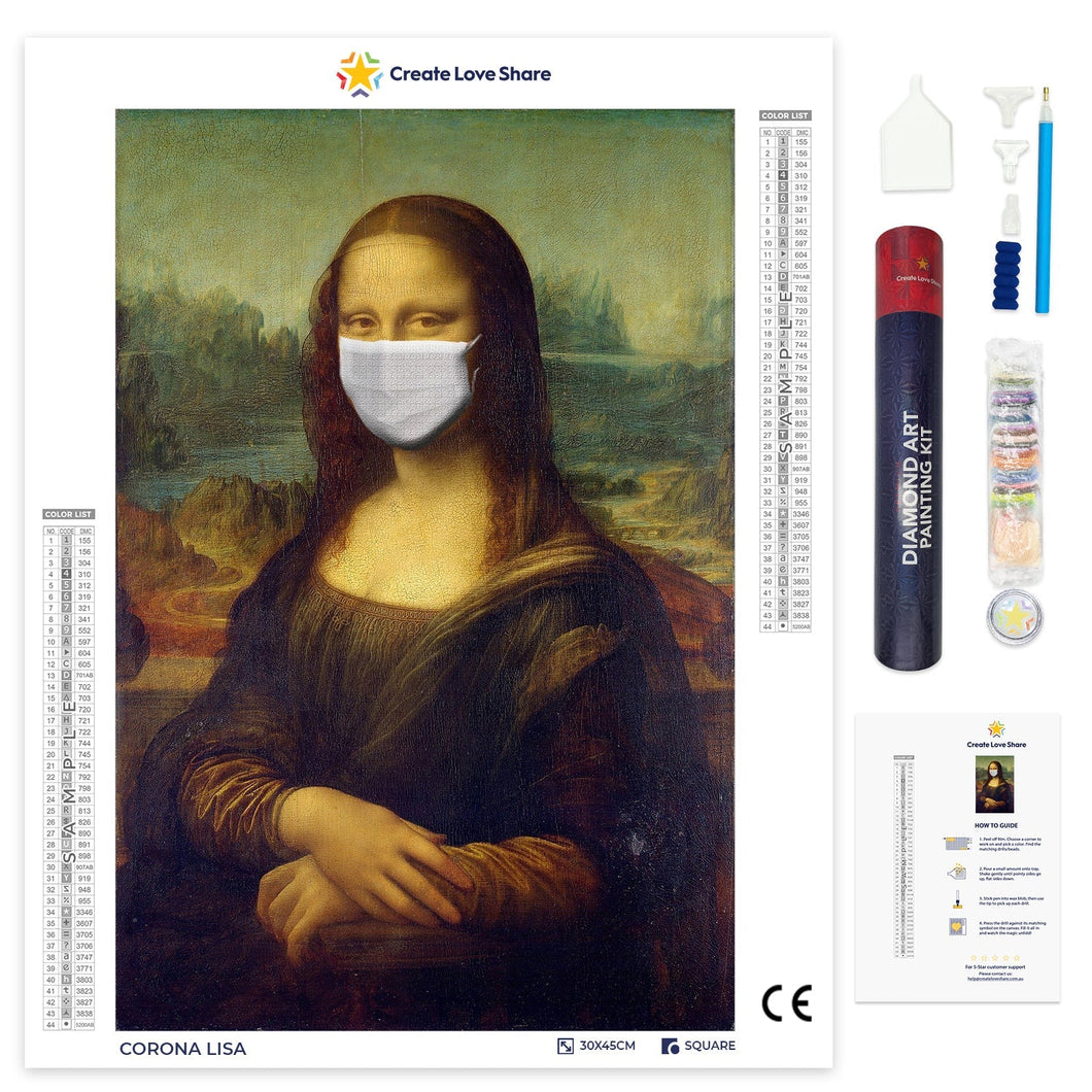 corona lisa diamond painting, corona lisa diamond art by Create Love Share Australia