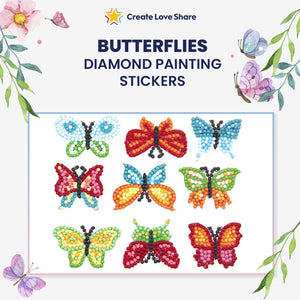 Diamond Painting Stickers - Butterflies Create Love Share 