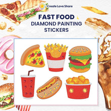 Load image into Gallery viewer, Diamond Painting Stickers - Fast Food Create Love Share 
