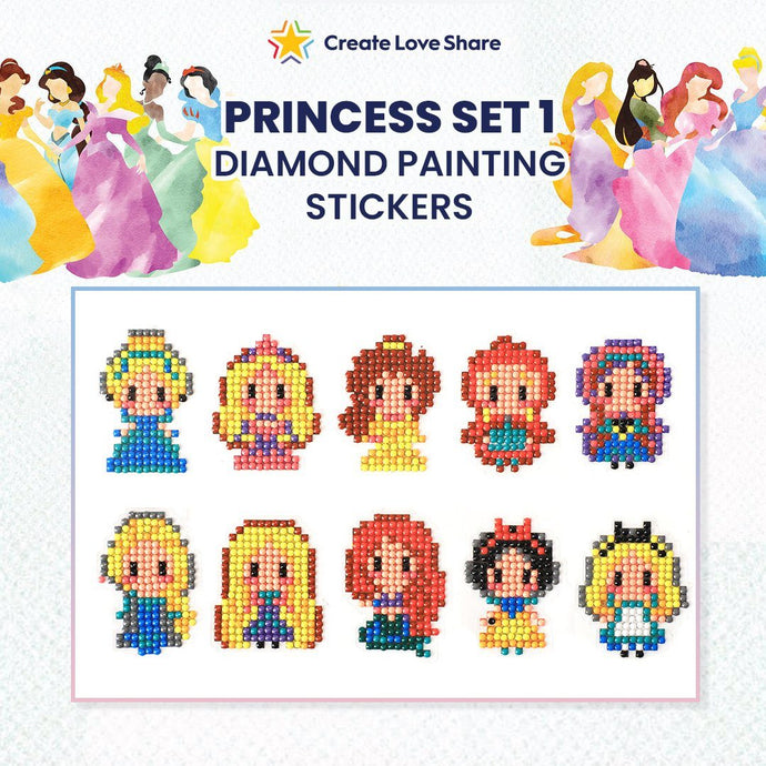 Diamond Painting Stickers - Princess 1 Create Love Share 