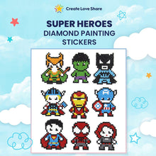 Load image into Gallery viewer, Diamond Painting Stickers - Super Heroes Create Love Share 
