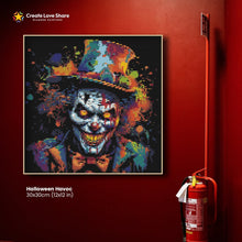 Load image into Gallery viewer, Halloween Havoc diamond painting canvas kit layout by create love share
