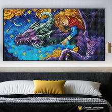 Load image into Gallery viewer, I dreamof dragons diamond painting canvas kit layout by create love share
