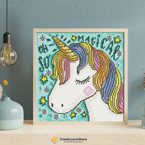 magical unicorn diamond painting canvas kit layout by create love share