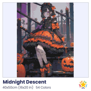 Midnight Descent diamond painting rendering preview by create love share