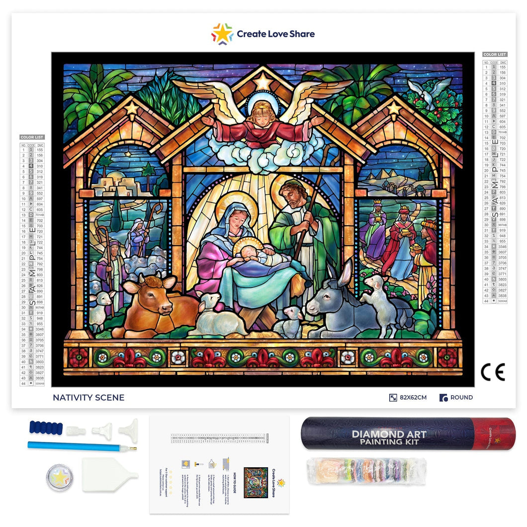 nativity scene diamond painting, nativity scene diamond art by Create Love Share Australia