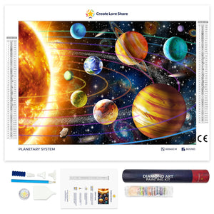 planetary system diamond painting, planetary system diamond art by Create Love Share Australia