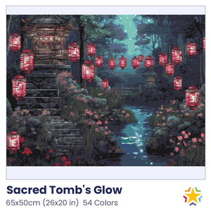 Sacred Tomb's Glow diamond painting rendering preview by create love share