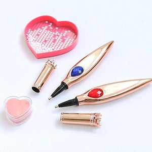 Sapphire Ruby Encrusted Gold Diamond Painting Pen Create Love Share 