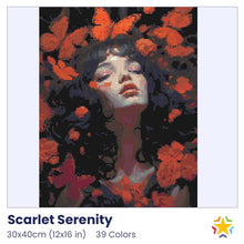 Load image into Gallery viewer, Scarlet Serenity diamond painting rendering preview by create love share

